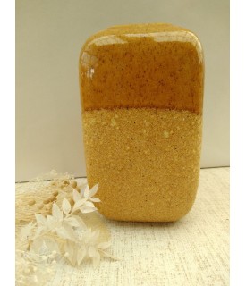 VASE CARRE MOUTARDE